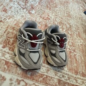 New Balance Kids' Gray and Red Sneakers